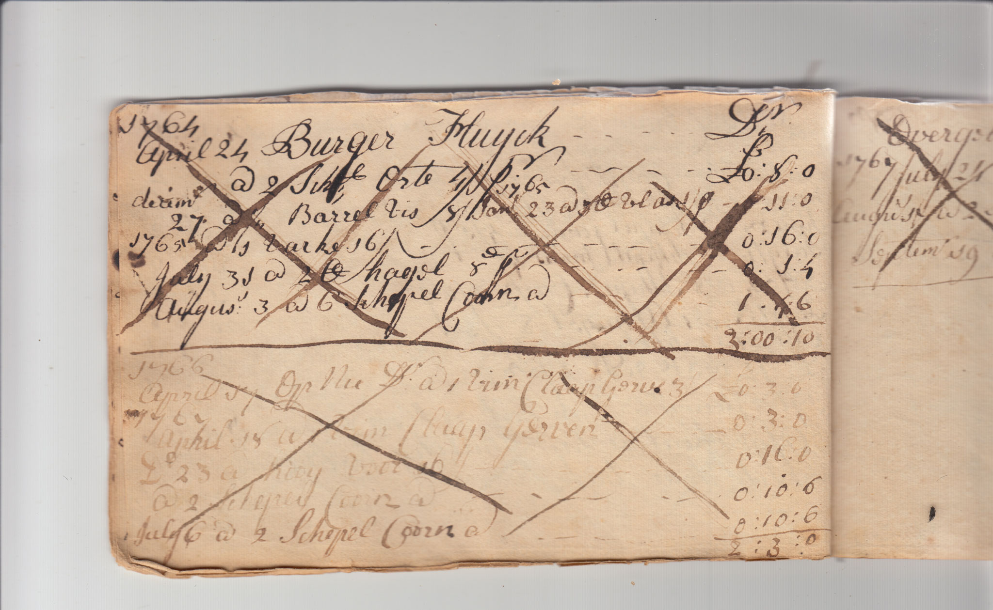 BH105 Pg 10, 1759-1771 & 1783 - Farm Sales Account Book